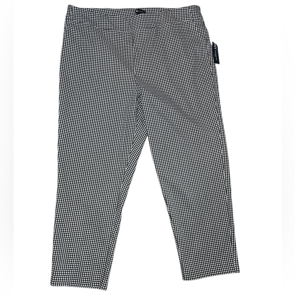 Jones New York black and white gingham print pants sz 20W